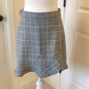 Zara grey plaid mini-skirt with slit - size M Y2K Minimalist Trendy Cottage Core